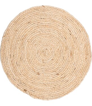 C&F White Seagrass Round Placemat