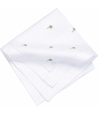 C&F Green Palms Hemstitch Napkin