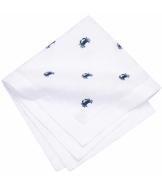 C&F Navy Crab Hemstitch Napkin