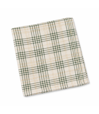C&F Sage and Gold Plaid Napkin