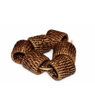 Matahari Round Napkin Rings Dark Natural