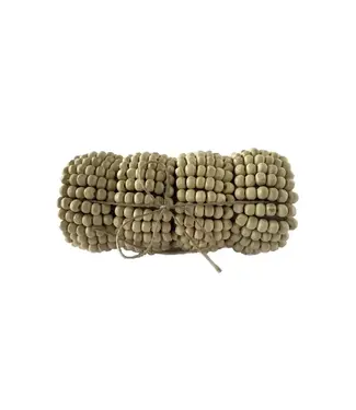 Creative Co-op Mango Wood Bead & Jute Napkin Rings