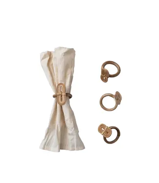 Creative Co-op Handmade Bamboo Napkin Rings, Natural