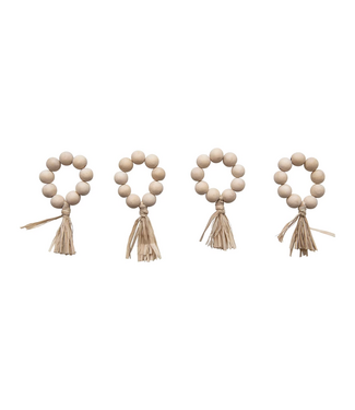 Creative Co-op Wood Bead Napkin Rings