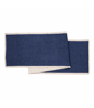 C&F Fringed Vintage Indigo Table Runner