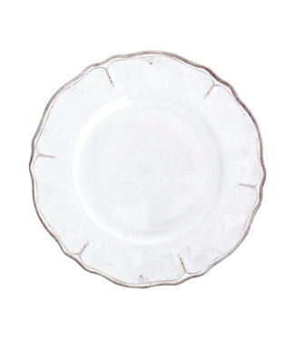 Le Cadeaux Rustica Antique White Dinner Plate with Scallop Rim