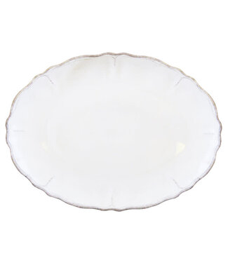 Le Cadeaux Rustica Antique White 16" Oval Platter