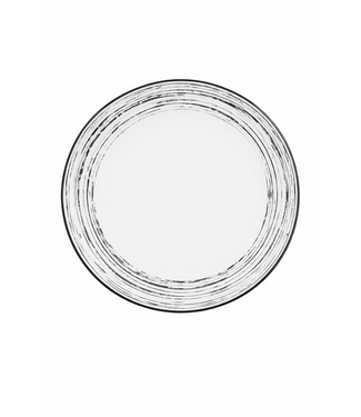 Home Essentials & Beyond Black Brush Design Ceramic Salad Plate