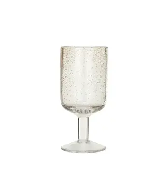 Bloomingville 12 oz. Stemmed Seeded Wine Glass w/ Gold Color Flecks