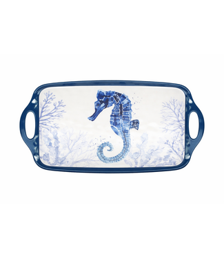 Certified International Sea Life Melamine Rectangular Tray with Handles