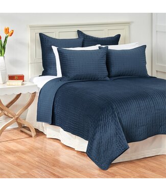 C&F Lapis Velvet Twin Quilt Set
