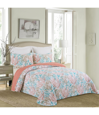 C&F Oceanaire Seafoam King Bedspread