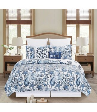 C&F Blue Coast Shells F/Q Quilt Set