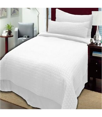 Palmetto Linen Distributors Palmetto Box Stitch Quilted Coverlet White Twin