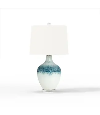 lux lighting Coast 28" Blue and White Table Lamp