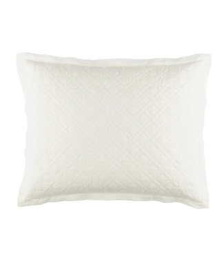 Annie Selke Washed Linen Quilt Ivory Standard Sham