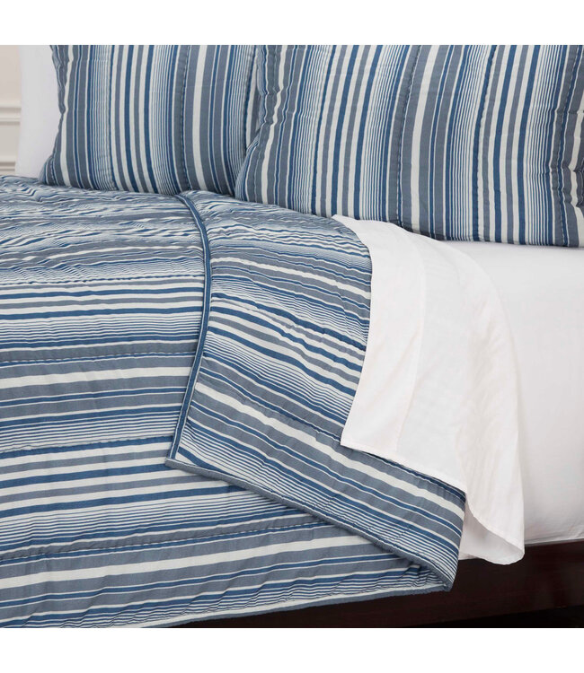 Blue & White Striped Quilt (TWIN)