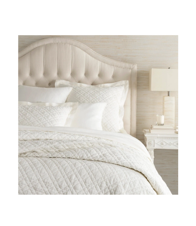 Annie Selke Washed Linen Quilt Ivory King Sham