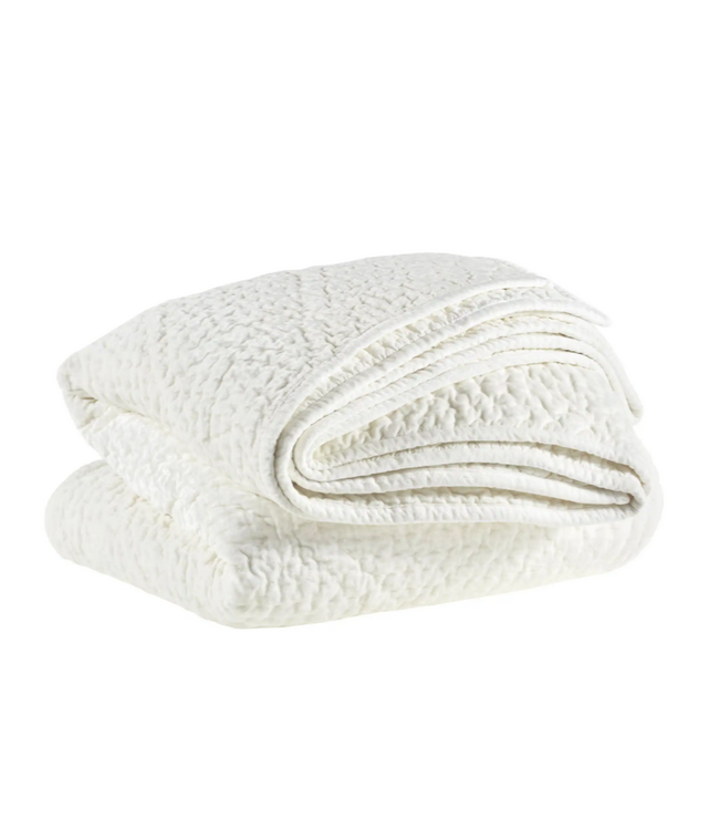 Annie Selke Parisienne Velvet Dove White Quilt F/Q