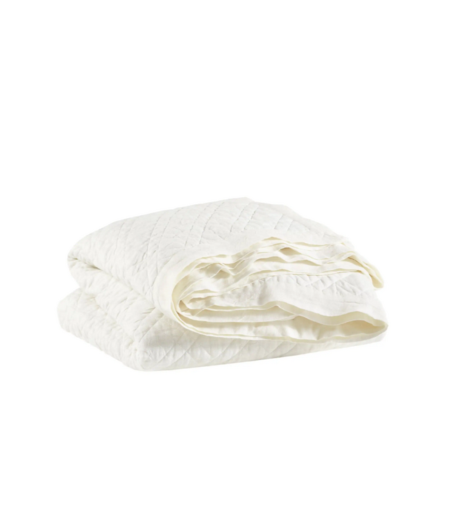 Annie Selke Washed Linen Quilt Ivory King