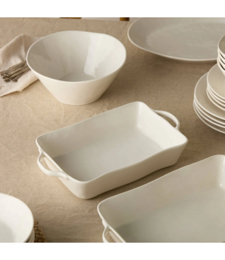 Certified International Linen Cream Medium Rectangular Baker 14 x 8.75