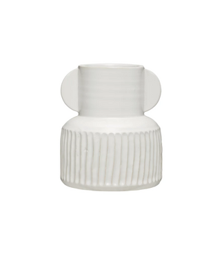 Creative Co-op Stoneware Pleated Vase