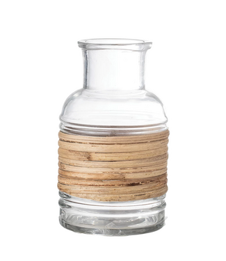 Bloomingville Rattan Wrapped Glass Vase