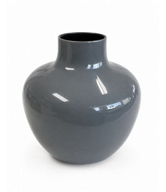 K&K Gray Enameled Metal Vase - Small