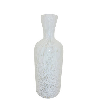 A&B Home Decorative Glass Flower Vase with White Finish