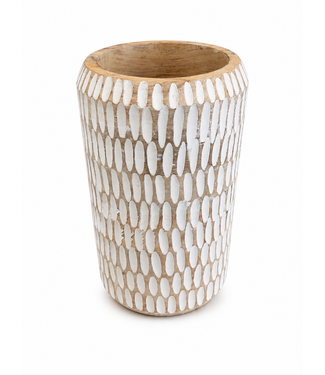 PD Home & Garden 10" Carved Wood Planter