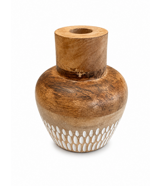 PD Home & Garden 6" Carved Wood Bud Vase