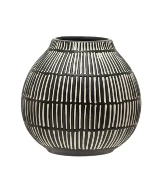 Bloomingville Debossed Stoneware Vase