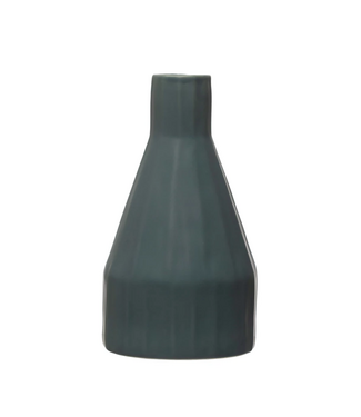 Bloomingville 9" Navy Blue Ceramic Vase