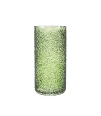Creative Co-op Seeded Glass Vase/Hurricane Green