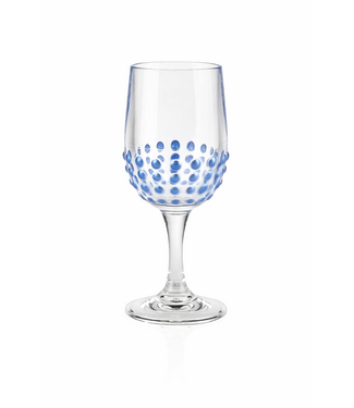 Merritt Beaded Blue 10oz Acrylic Wine Glass