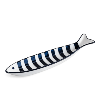 PD Home & Garden 18" Blue/White Stripe Fish Plate