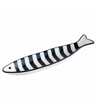 PD Home & Garden 12" Blue/White Stripe Fish Plate