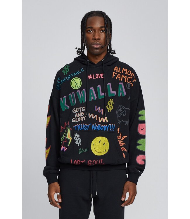 KUWALLA TEE KUL-MUH100 MASH UP HOODIE SS20 ALL OVER PRINTED