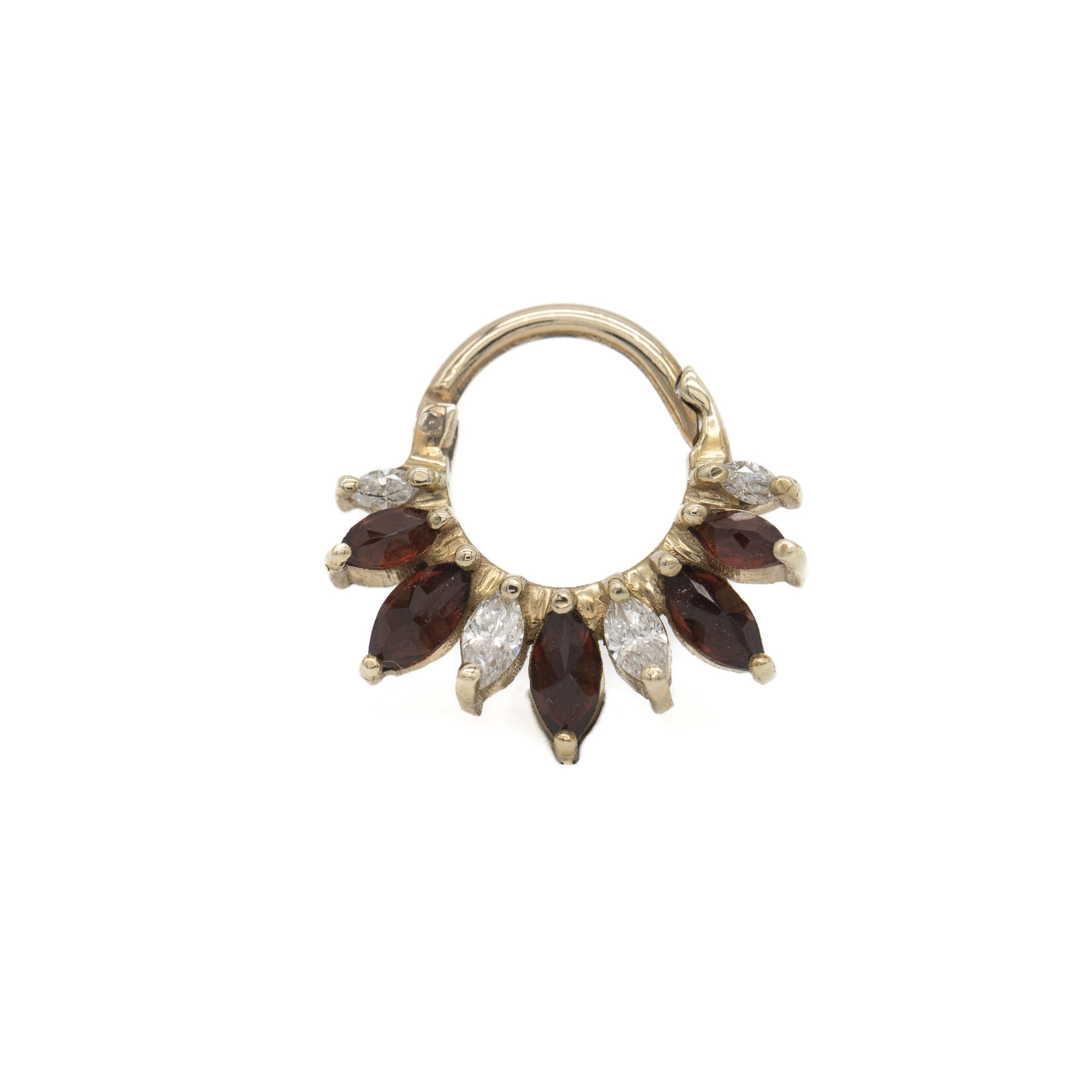 Other Couture 16g 5/16" YG Tilt Shift with  Garnet and Diamond