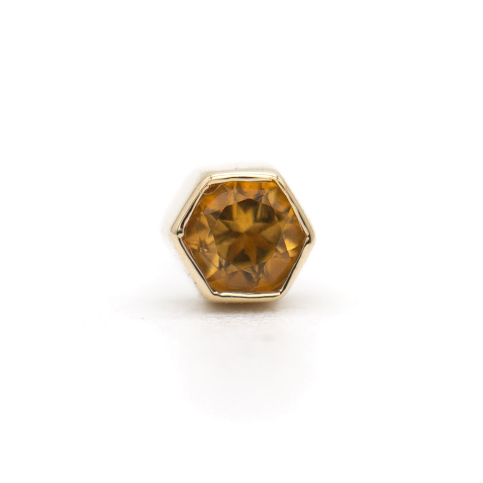 BVLA YG Threadless 2mm Single Honeycomb with Citrine