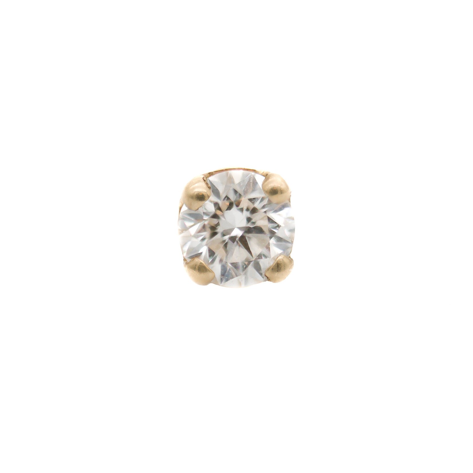 Kiwi Diamond YG Threadless Prong White Diamond