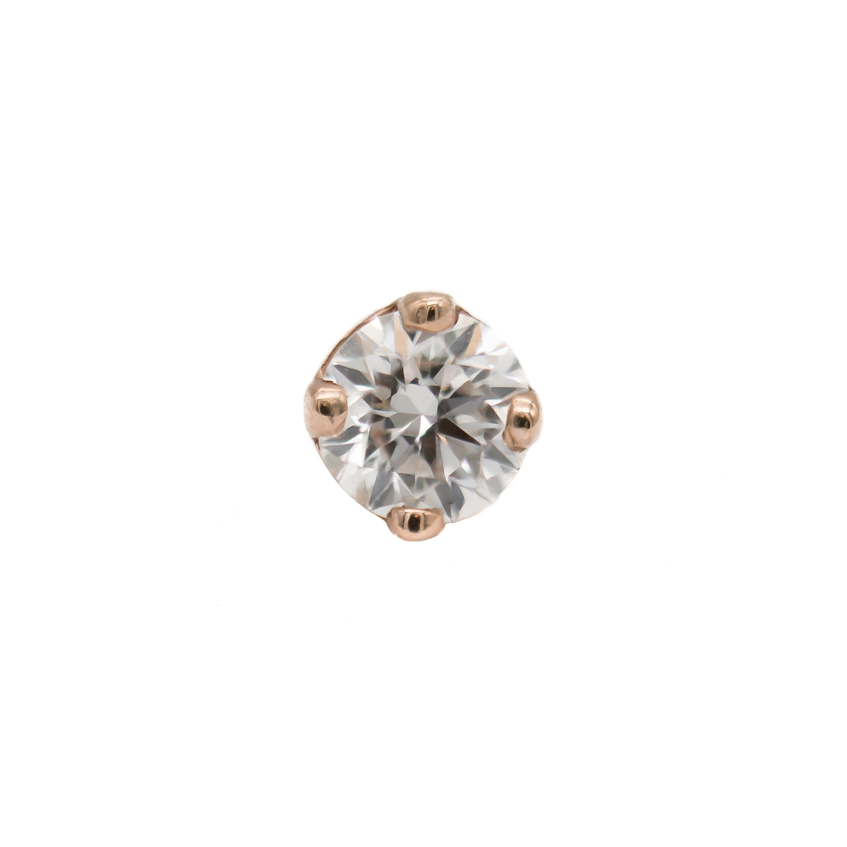 Kiwi Diamond RG Threadless Prong White Diamond