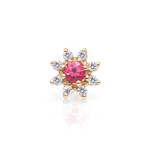 Modern Mood Jewelry YG Threadless Athena Mini - Orange Sapphire - Diamonds