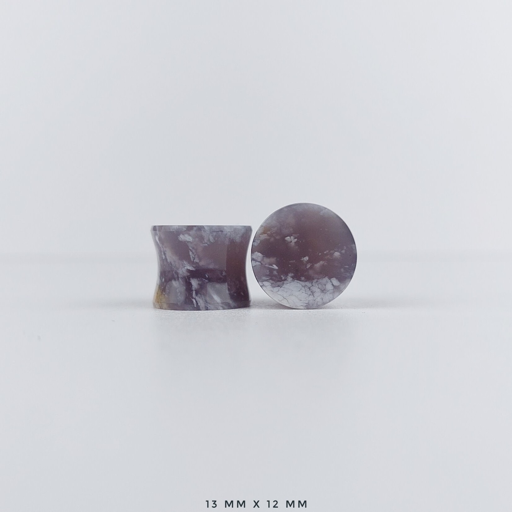 Grit Lapidary Double Flare Plugs Purple Chalcedony (Pair)