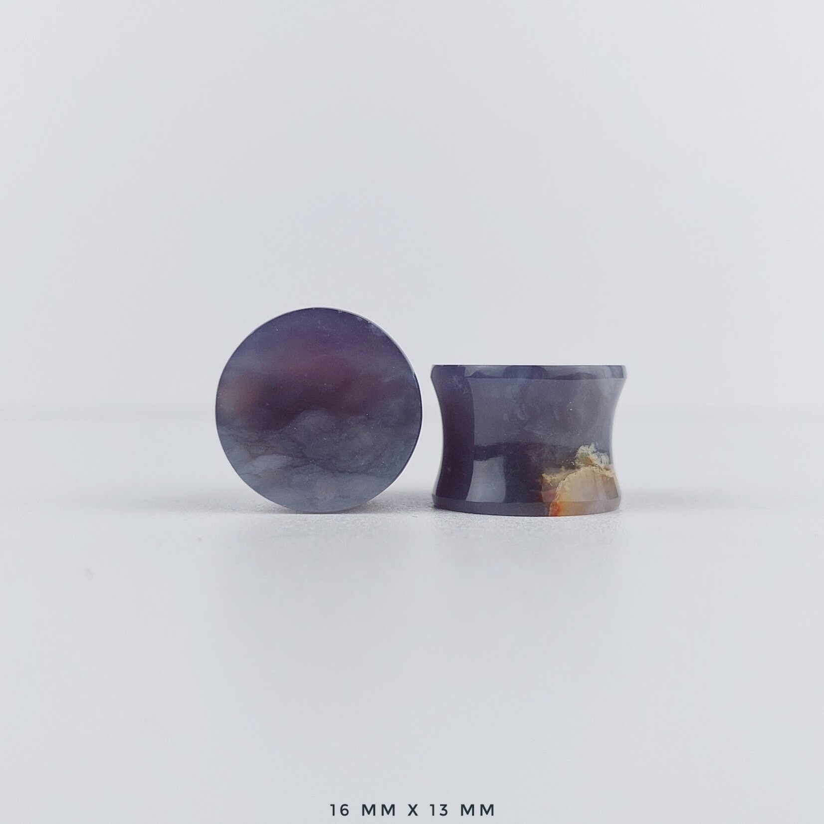 Grit Lapidary Double Flare Plugs Purple Chalcedony (Pair)