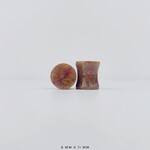 Grit Lapidary Double Flare Plugs Red Moss Agate (Pair)