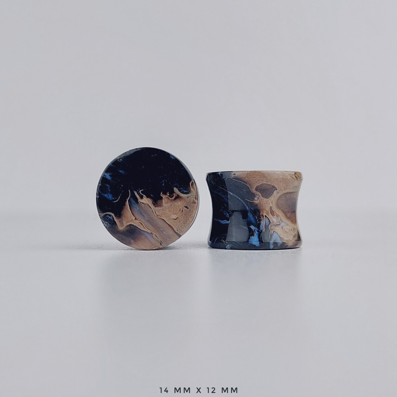 Grit Lapidary Double Flare Plugs Petrified Palm Wood (Pair)