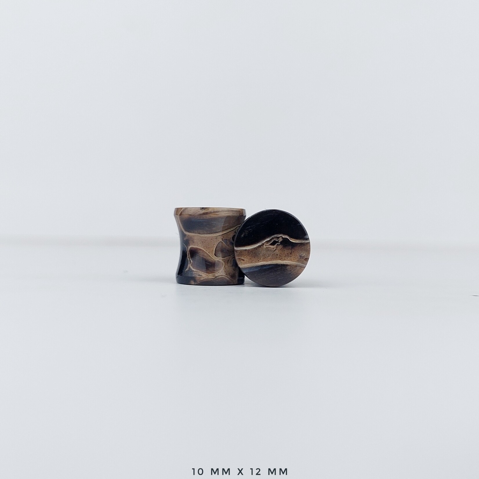 Grit Lapidary Double Flare Plugs Petrified Palm Wood (Pair)