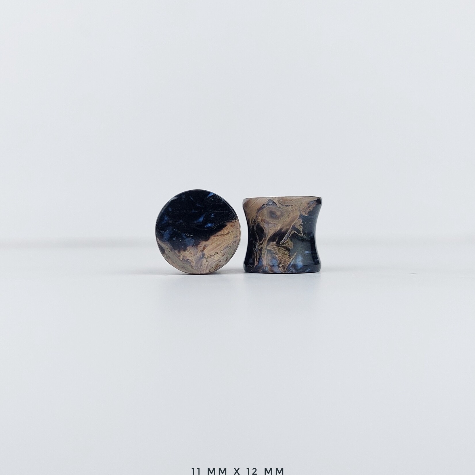 Grit Lapidary Double Flare Plugs Petrified Palm Wood (Pair)