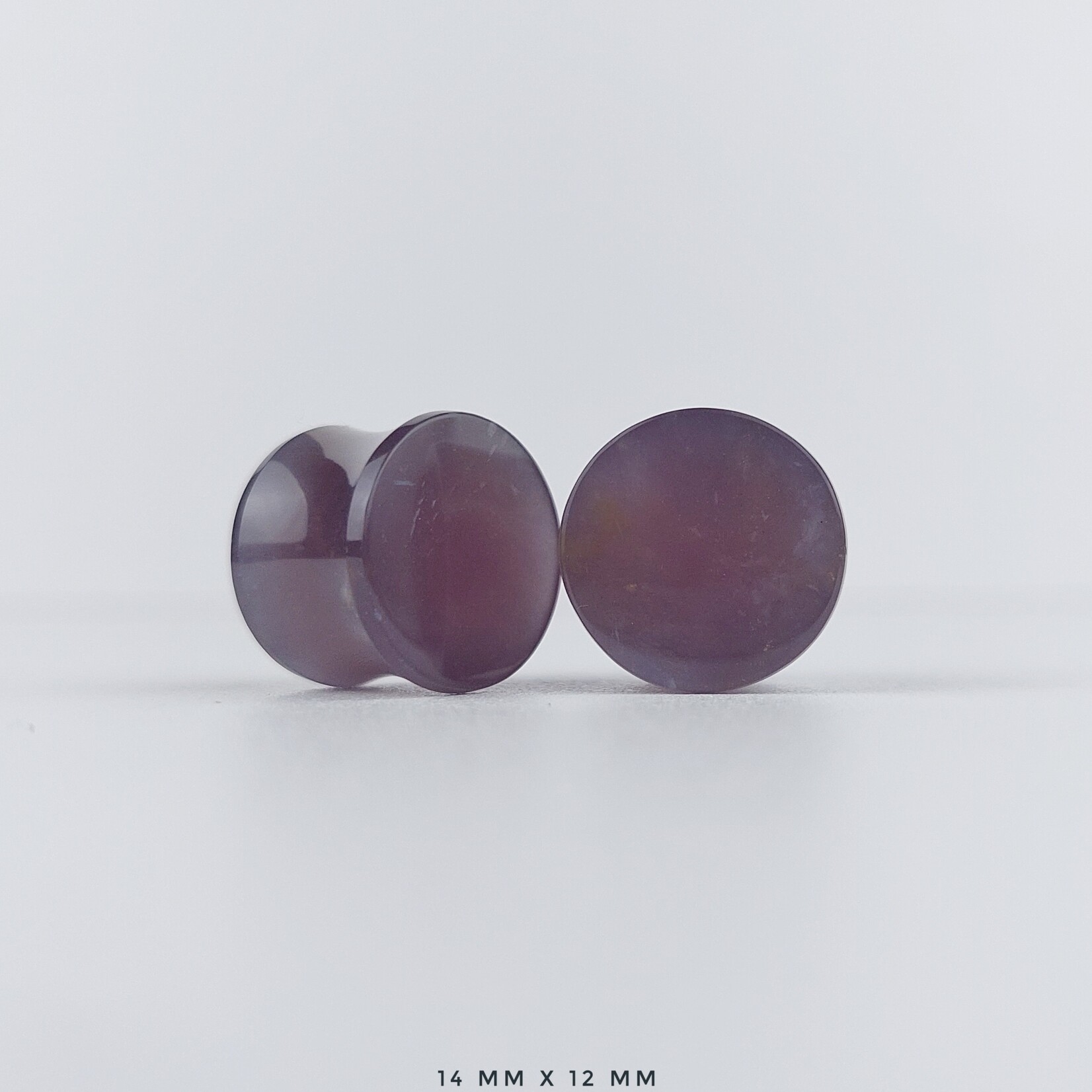 Grit Lapidary Double Flare Plugs Purple Chalcedony (Pair)